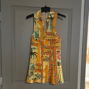 Urban Outfitters Citrus Print Yellow Mini Dress
